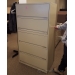 Beige 5 Drawer Flip Front Lateral File Cabinet, Locking